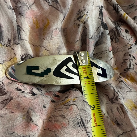 Signed Vintage Navajo Silver Blue Opal /Turquoise Inlay Hair Clip - Picture 10 of 11